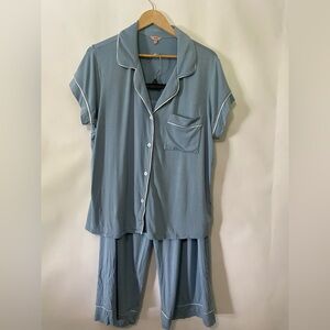 Eberjey Gisele Tencel Modal Relaxed Pajama Set, Sz XL powder blue Capri
